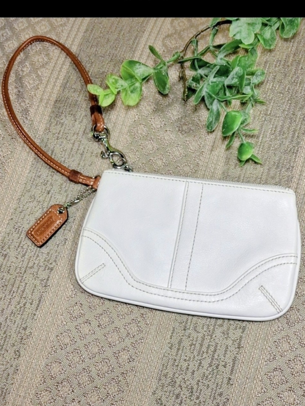 Coach Y2K White Wristlet Pouch